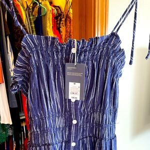 Universal Thread Medium Blue and White Striped midi dress